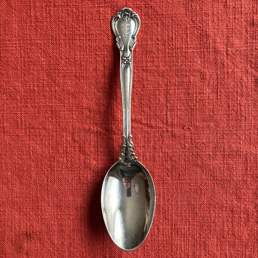 Gorham Chantilly Sterling Silver Tablespoon / Serving Spoon 8 1/2", w/monogram